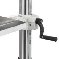 JDR-34  Широкие возможности  Продуманная конструкция дает пользователю возможность фиксировать рабочий стол под нужным углом, что расширяет сферу применения модели  Положение стола регулируется поворотной рукоятью 